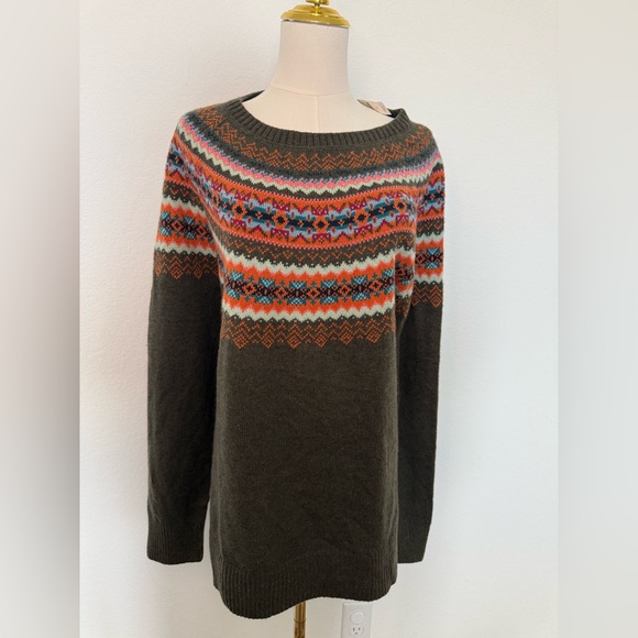 NWT Talbots Tweed Fair Isle Crewneck Sweater Multicolor Knit Sweater - Picture 6 of 6